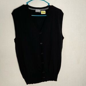 Visconti Sport Knit Wool Vest Men’s‎ XL Black Button Sweater Dark Academia Italy